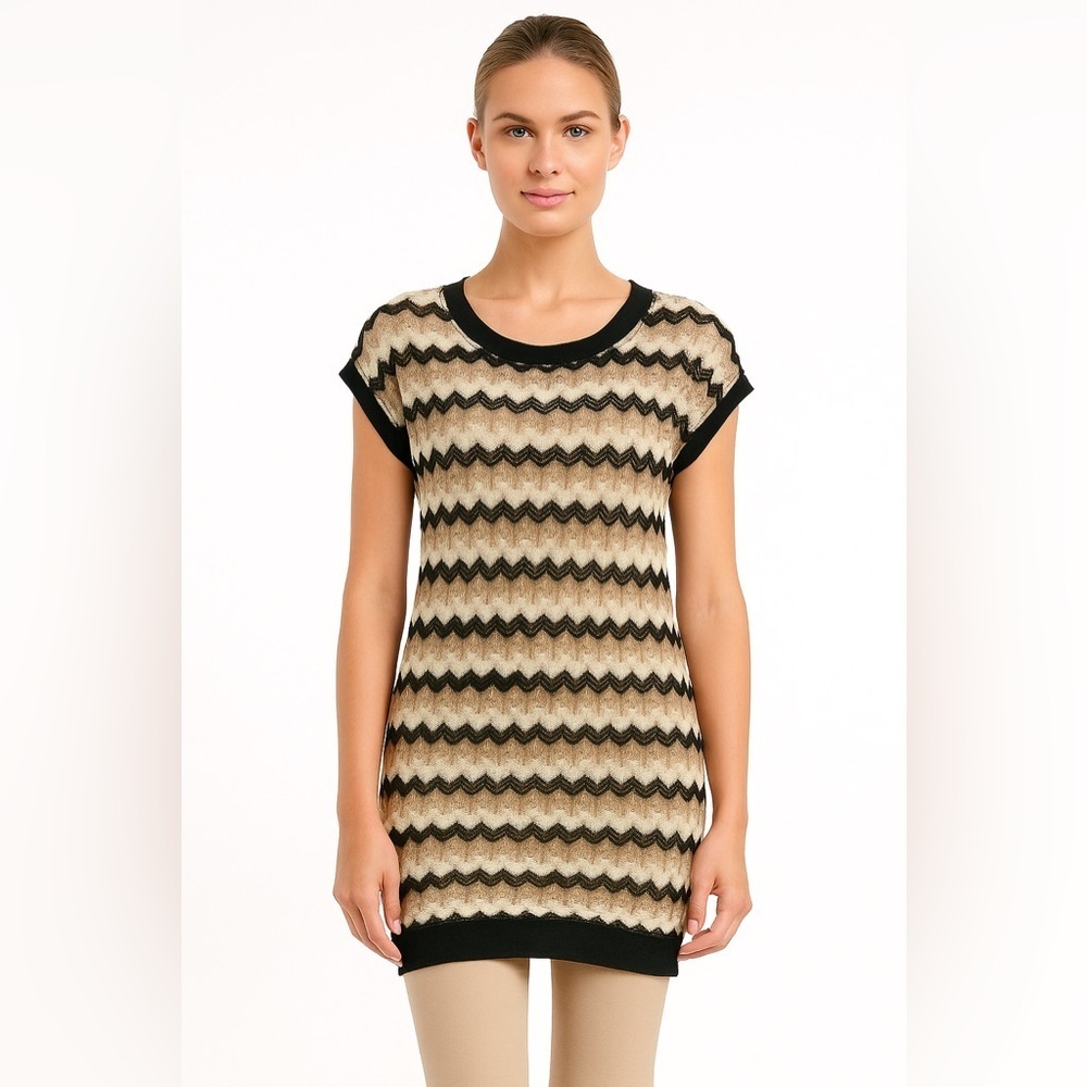 Trina Turk Zigzag Crochet Knit Sweater Dress, Size M